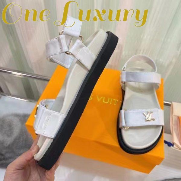 Replica Louis Vuitton Women LV Sunset Comfort Flat Sandal Ivory White Lamb Leather 9