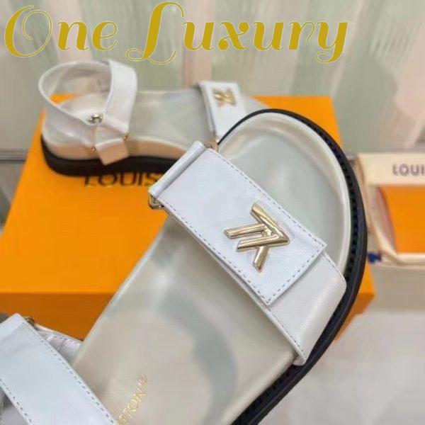 Replica Louis Vuitton Women LV Sunset Comfort Flat Sandal Ivory White Lamb Leather 12