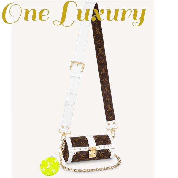 Replica Louis Vuitton Unisex Papillon Trunk Handbag Monogram Coated Canvas Cowhide Leather 2