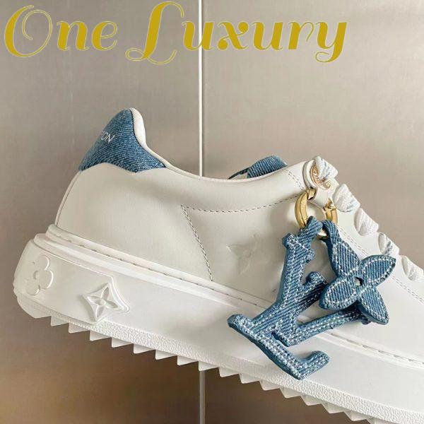 Replica Louis Vuitton Women LV Time Out Sneaker Blue Mix Materials Monogram Flower 10