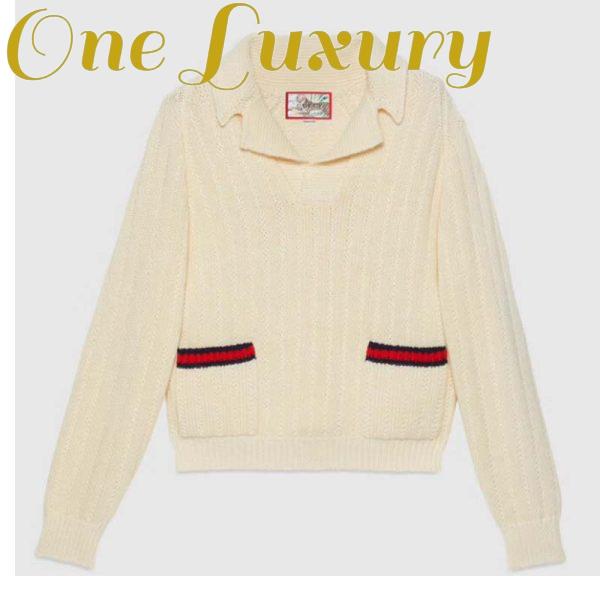 Replica Gucci GG Women Gucci Tiger Knit Sweater Patch Wool Cotton Tiger Flower