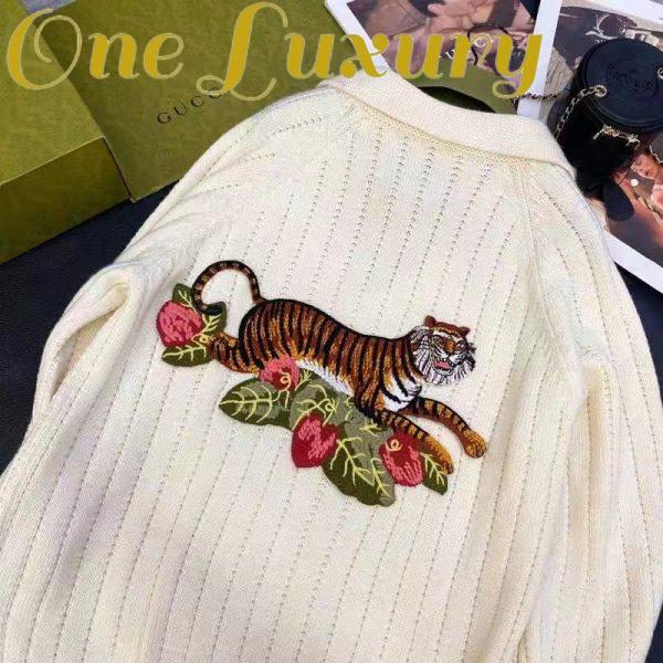 Replica Gucci GG Women Gucci Tiger Knit Sweater Patch Wool Cotton Tiger Flower 6