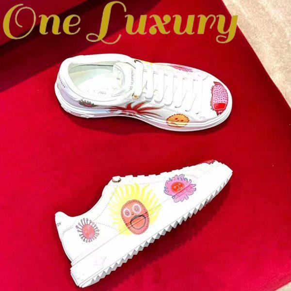 Replica Louis Vuitton Women LV Time Out Sneaker White Printed Calf Leather Monogram Flowers 5