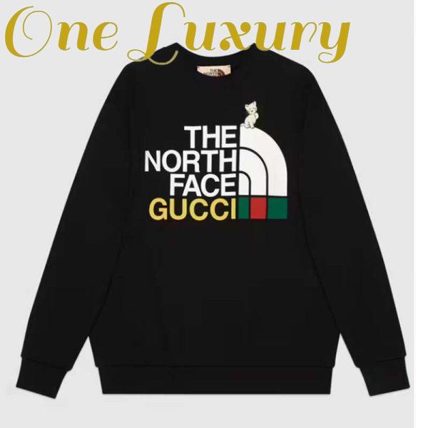 Replica Gucci GG Women The North Face x Gucci Sweatshirt Black Cotton Jersey Crewneck Oversized Fit 2