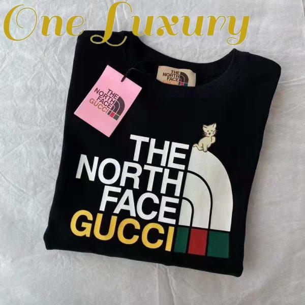 Replica Gucci GG Women The North Face x Gucci Sweatshirt Black Cotton Jersey Crewneck Oversized Fit 4
