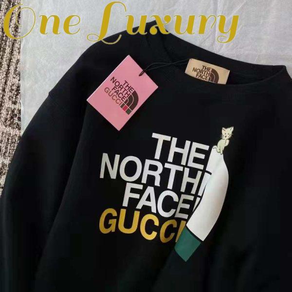 Replica Gucci GG Women The North Face x Gucci Sweatshirt Black Cotton Jersey Crewneck Oversized Fit 5