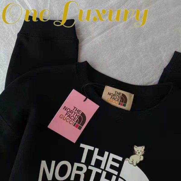 Replica Gucci GG Women The North Face x Gucci Sweatshirt Black Cotton Jersey Crewneck Oversized Fit 6