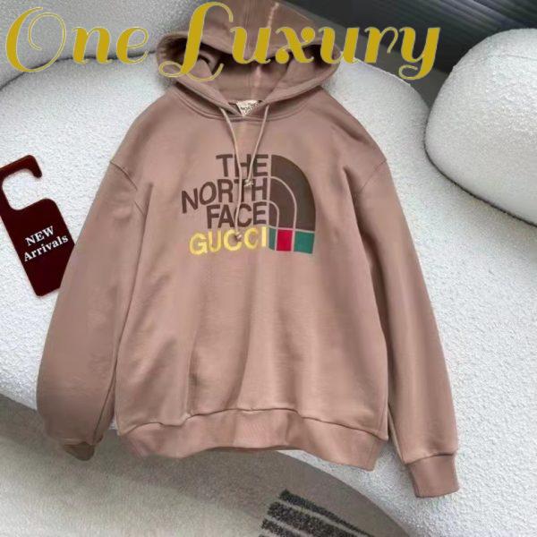 Replica Gucci GG Women The North Face x Gucci Sweatshirt Brown Cotton Jersey Crewneck Oversized Fit 2