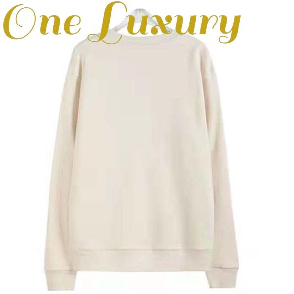 Replica Gucci Men Beverly Hills Cherry Print Sweatshirt Cotton Jersey Crewneck Puff Sleeves-White 4