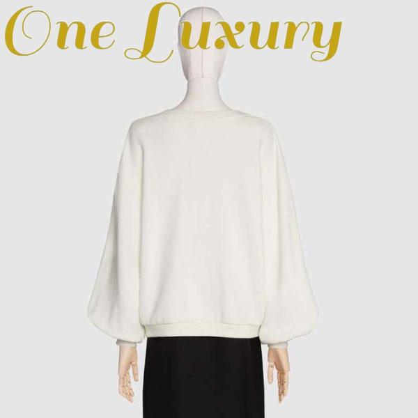 Replica Gucci Men Beverly Hills Cherry Print Sweatshirt Cotton Jersey Crewneck Puff Sleeves-White 6