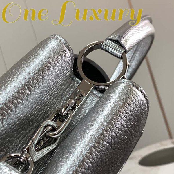 Replica Louis Vuitton LV Women Capucines BB Handbag Etain Metallic Gray Taurillon Leather 7