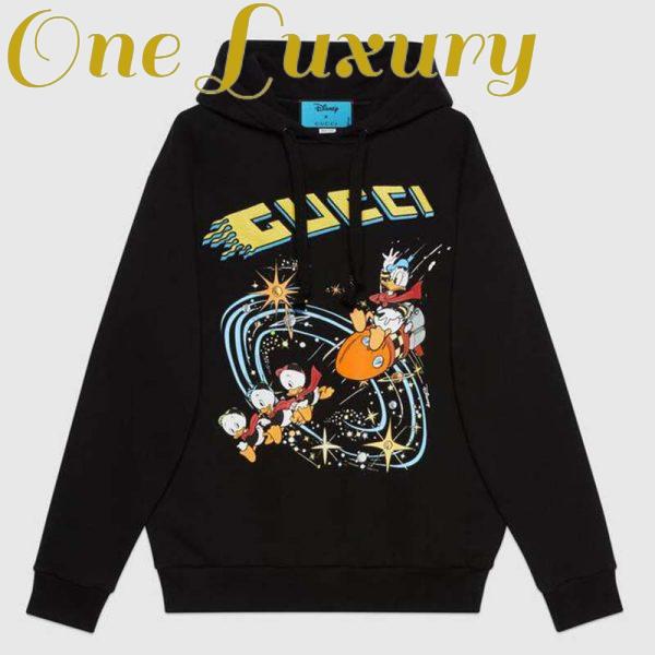 Replica Gucci Men Disney x Gucci Donald Duck Hooded Sweatshirt Fixed Hood Oversize Fit Cotton