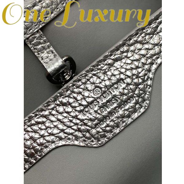 Replica Louis Vuitton LV Women Capucines BB Handbag Etain Metallic Gray Taurillon Leather 11