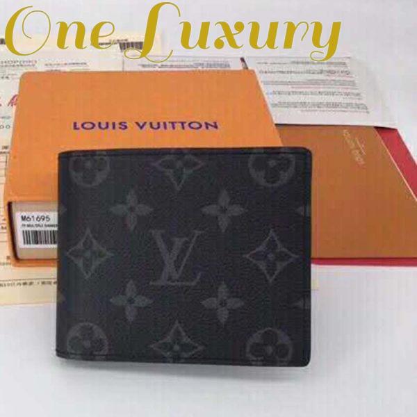 Replica Louis Vuitton LV Unisex Multiple Wallet Monogram Eclipse Canvas-Grey 3