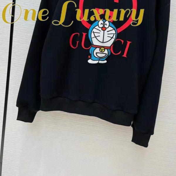 Replica Gucci Men Doraemon x Gucci Cotton Sweatshirt Crewneck Oversized Fit-Black 8