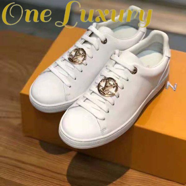 Replica Louis Vuitton LV Women Frontrow Sneaker Gold-Tone LV Circle in White Calf Leather and Rubber 3