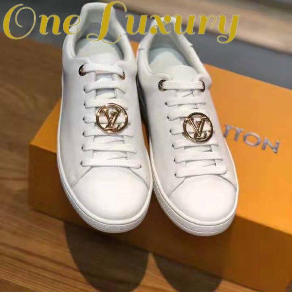Replica Louis Vuitton LV Women Frontrow Sneaker Gold-Tone LV Circle in White Calf Leather and Rubber 4