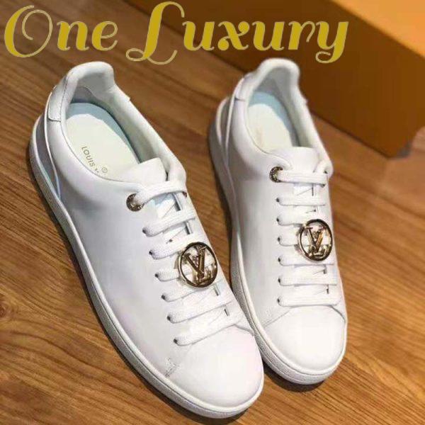 Replica Louis Vuitton LV Women Frontrow Sneaker Gold-Tone LV Circle in White Calf Leather and Rubber 5