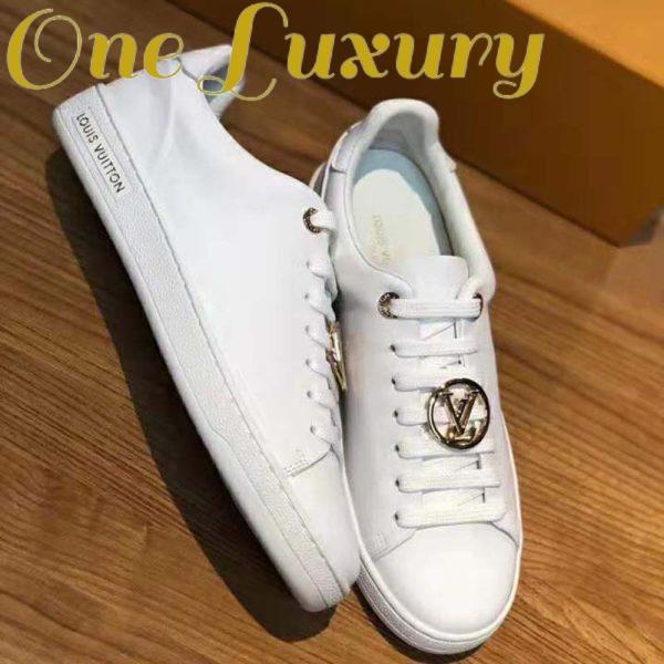 Replica Louis Vuitton LV Women Frontrow Sneaker Gold-Tone LV Circle in White Calf Leather and Rubber 6