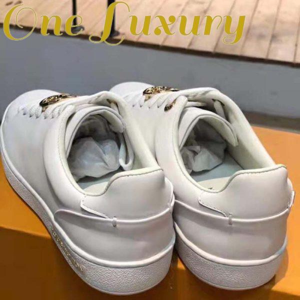 Replica Louis Vuitton LV Women Frontrow Sneaker Gold-Tone LV Circle in White Calf Leather and Rubber 7