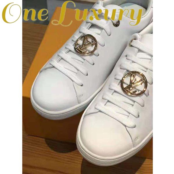 Replica Louis Vuitton LV Women Frontrow Sneaker Gold-Tone LV Circle in White Calf Leather and Rubber 8