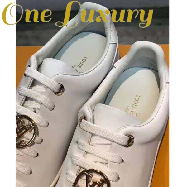 Replica Louis Vuitton LV Women Frontrow Sneaker Gold-Tone LV Circle in White Calf Leather and Rubber 10