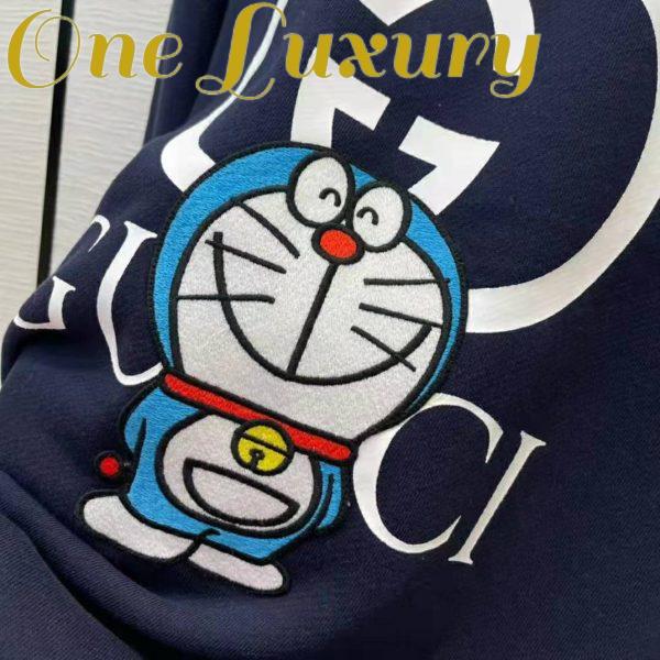 Replica Gucci Men Doraemon x Gucci Cotton Sweatshirt Crewneck Oversized Fit-Navy 6