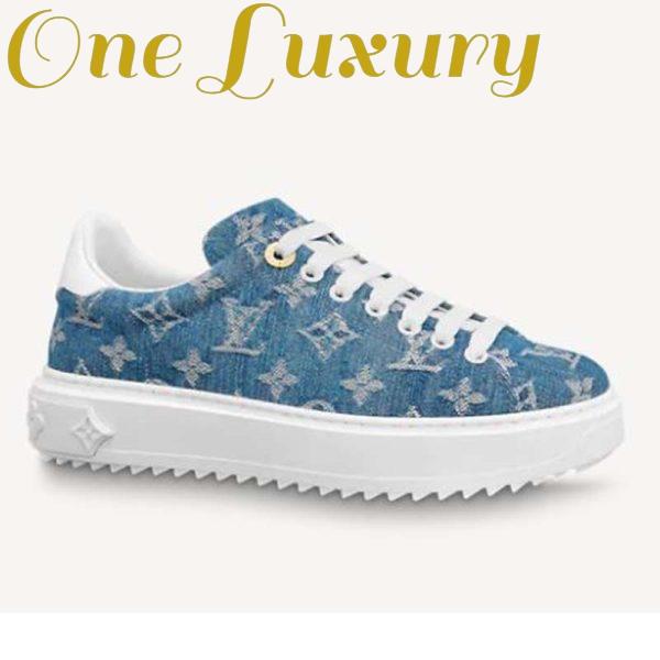 Replica Louis Vuitton Women Time Out Sneaker Blue Monogram Denim