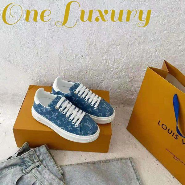 Replica Louis Vuitton Women Time Out Sneaker Blue Monogram Denim 3