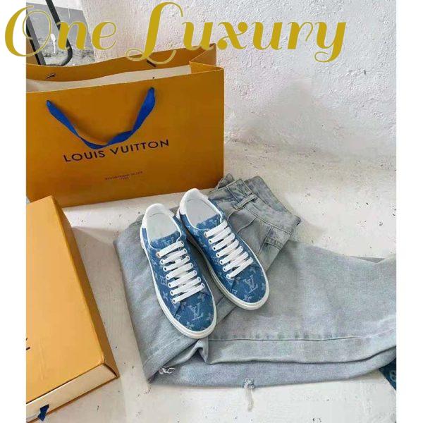 Replica Louis Vuitton Women Time Out Sneaker Blue Monogram Denim 5