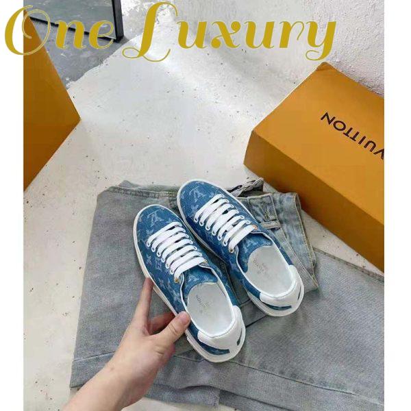 Replica Louis Vuitton Women Time Out Sneaker Blue Monogram Denim 8