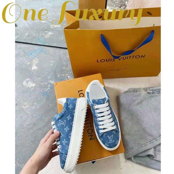 Replica Louis Vuitton Women Time Out Sneaker Blue Monogram Denim 10