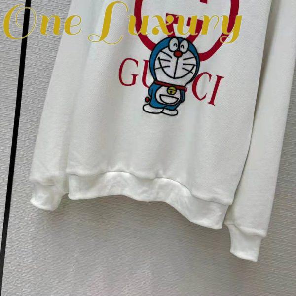 Replica Gucci Men Doraemon x Gucci Cotton Sweatshirt Crewneck Oversized Fit-White 8