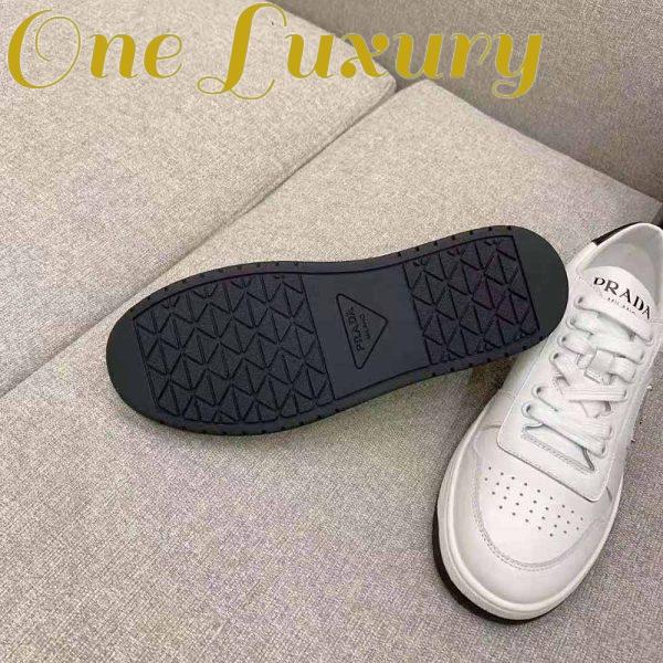 Replica Prada Men Downtown Perforated Leather Sneakers-White 8