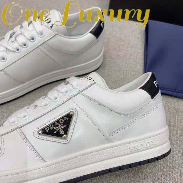 Replica Prada Men Downtown Perforated Leather Sneakers-White 9