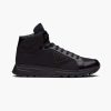 Replica Prada Men Sporty Leather High-Top Sneakers-Black 13