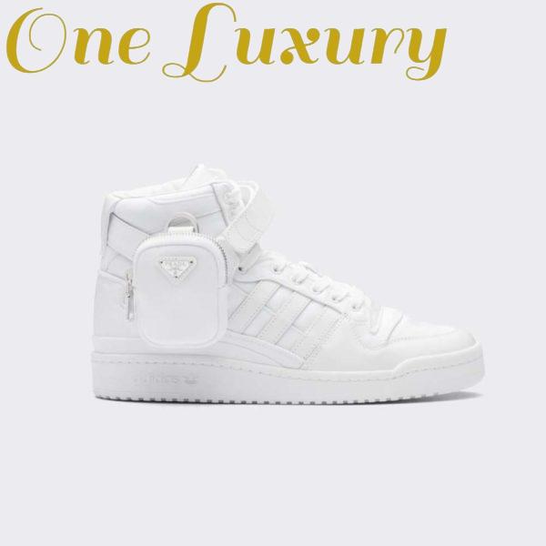 Replica Prada Women Adidas for Prada Re-Nylon Forum High-Top Sneakers-White