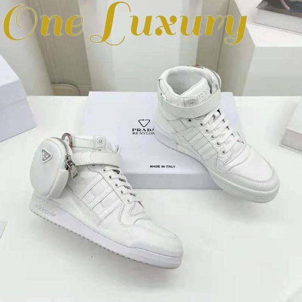 Replica Prada Women Adidas for Prada Re-Nylon Forum High-Top Sneakers-White 5
