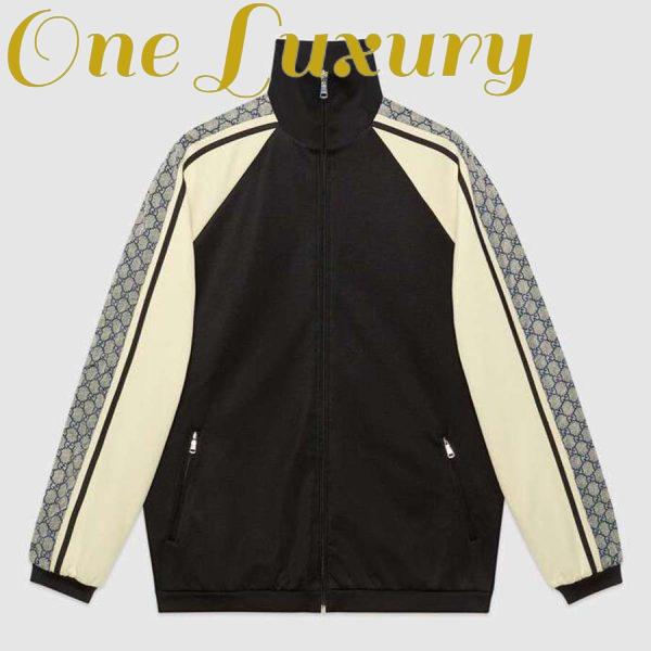 Replica Gucci Men Oversize Technical Jersey Jacket in GG Printed Nylon-Black 2