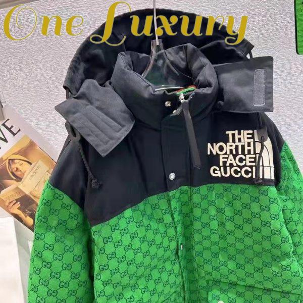 Replica Gucci Men The North Face x Gucci Padded Jacket Green Ebony GG Canvas 5