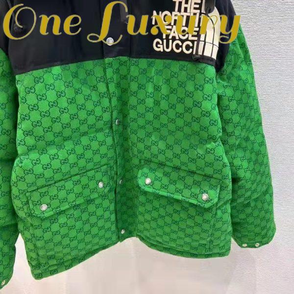 Replica Gucci Men The North Face x Gucci Padded Jacket Green Ebony GG Canvas 6