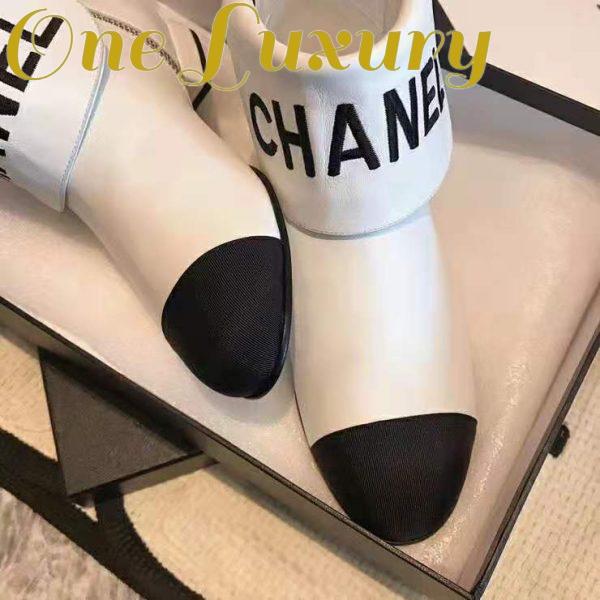 Replica Chanel Women Ankle Boots in Lambskin & Grosgrain Leather 1.5 cm Heel-Beige 8