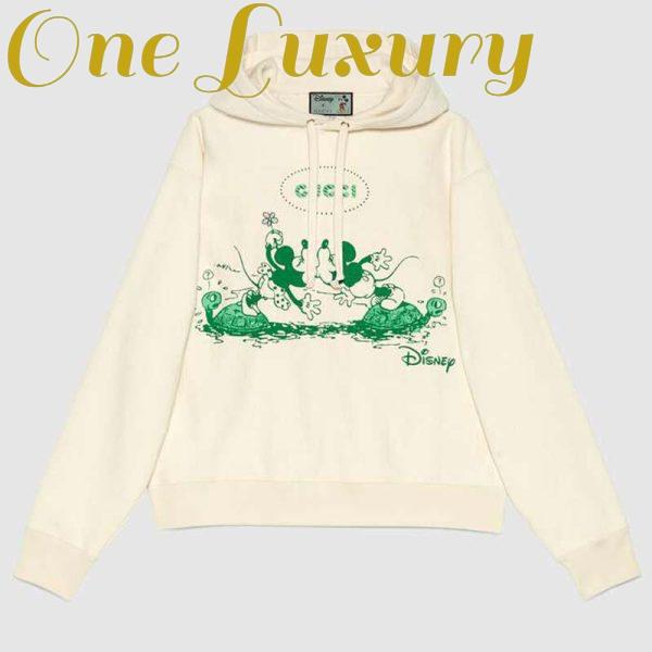 Replica Gucci Women Disney x Gucci Hooded Sweatshirt White Felted Organic Cotton Jersey 2