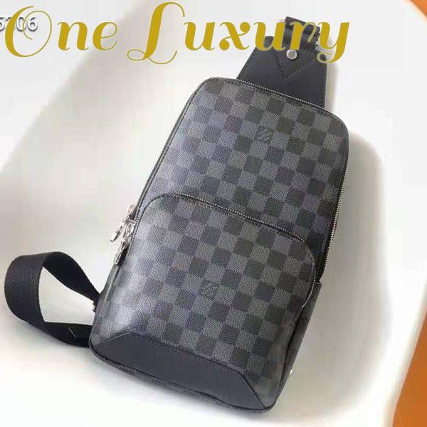 Replica Louis Vuitton Unisex Avenue Sling Bag Coated Damier Graphique Canvas Textile Lining 2