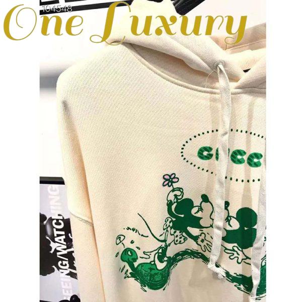 Replica Gucci Women Disney x Gucci Hooded Sweatshirt White Felted Organic Cotton Jersey 6