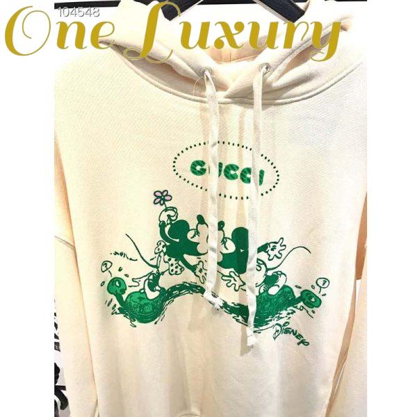 Replica Gucci Women Disney x Gucci Hooded Sweatshirt White Felted Organic Cotton Jersey 9