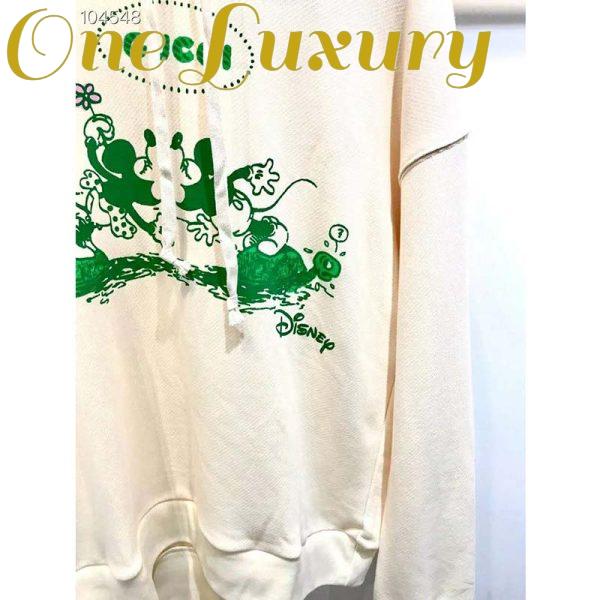 Replica Gucci Women Disney x Gucci Hooded Sweatshirt White Felted Organic Cotton Jersey 10