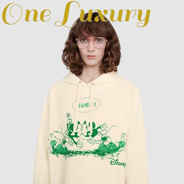 Replica Gucci Women Disney x Gucci Hooded Sweatshirt White Felted Organic Cotton Jersey 14