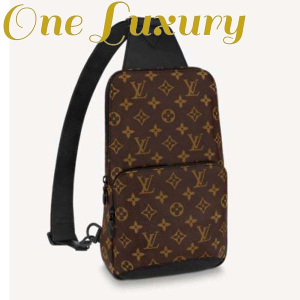 Replica Louis Vuitton Unisex Avenue Sling Bag Monogram Macassar Coated Canvas Textile Lining