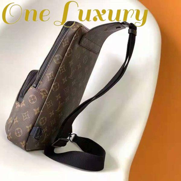 Replica Louis Vuitton Unisex Avenue Sling Bag Monogram Macassar Coated Canvas Textile Lining 4